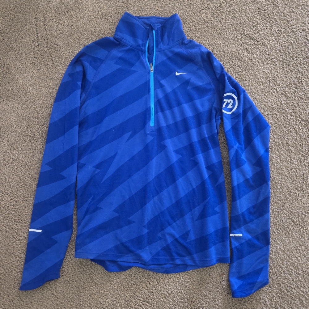 Nike Running- Women's Dri-Fit 1/4 Zip Top- Dark/Light Blue- Size Medium